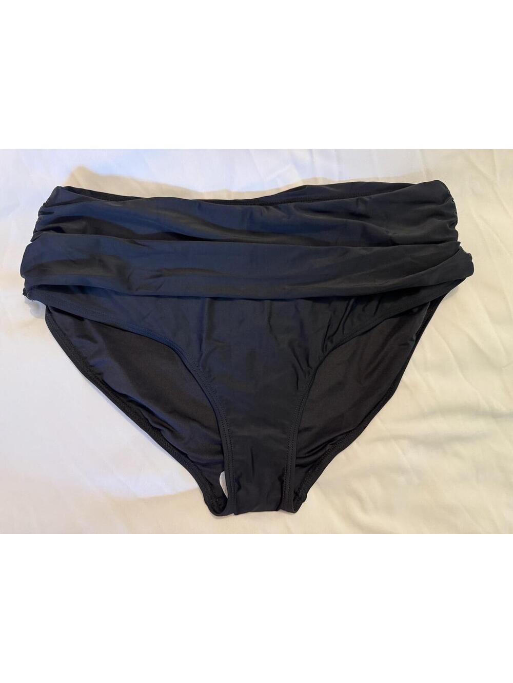 Women's Swimsuit Black Bottoms with Fold Over Waistband - Size XXL NWOT